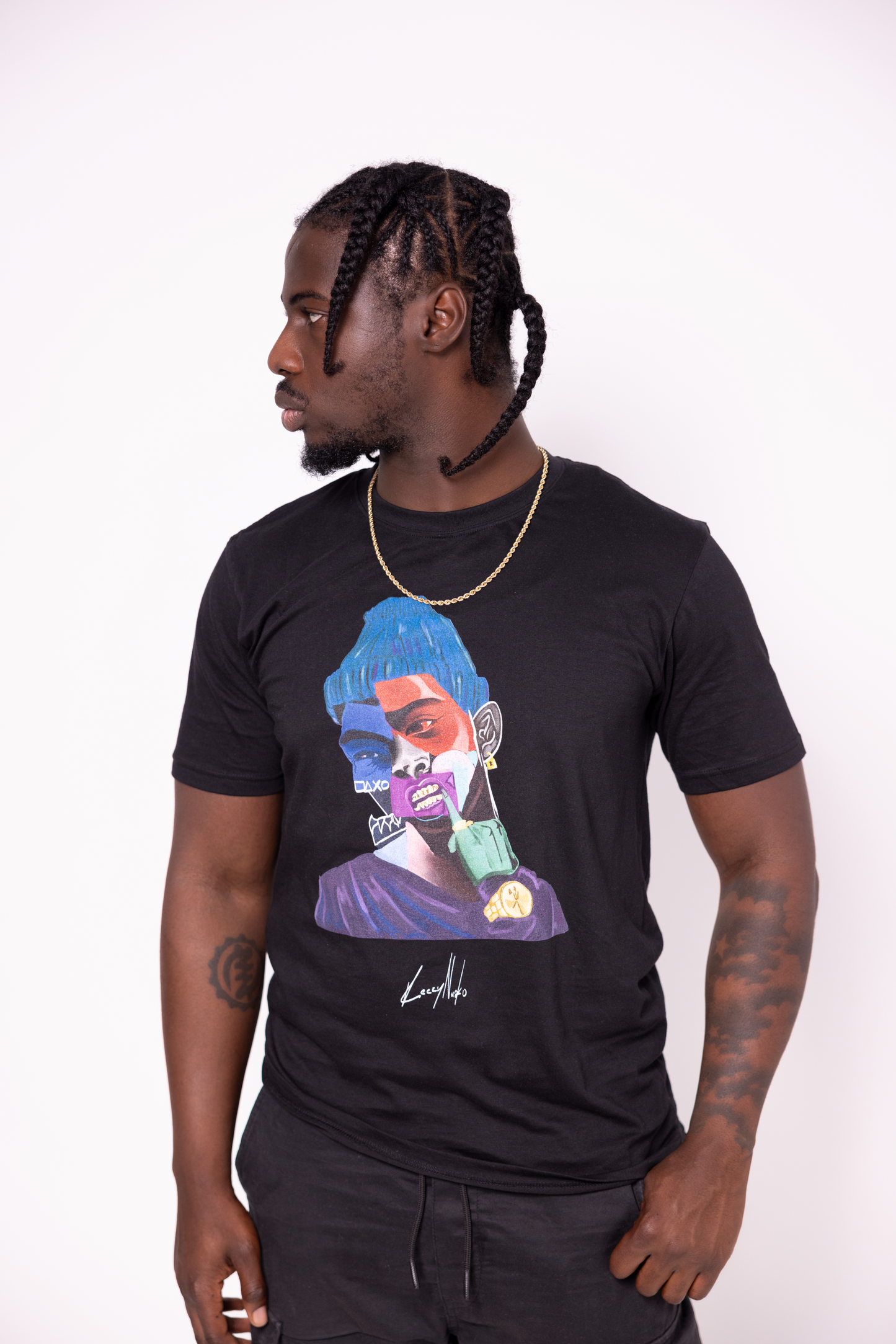 Artistic Echo: Vibrant Tee by Rodney